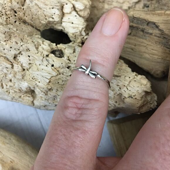 Dragonfly Sterling Silver Toe Ring Midi Ring - Picture 3 of 4